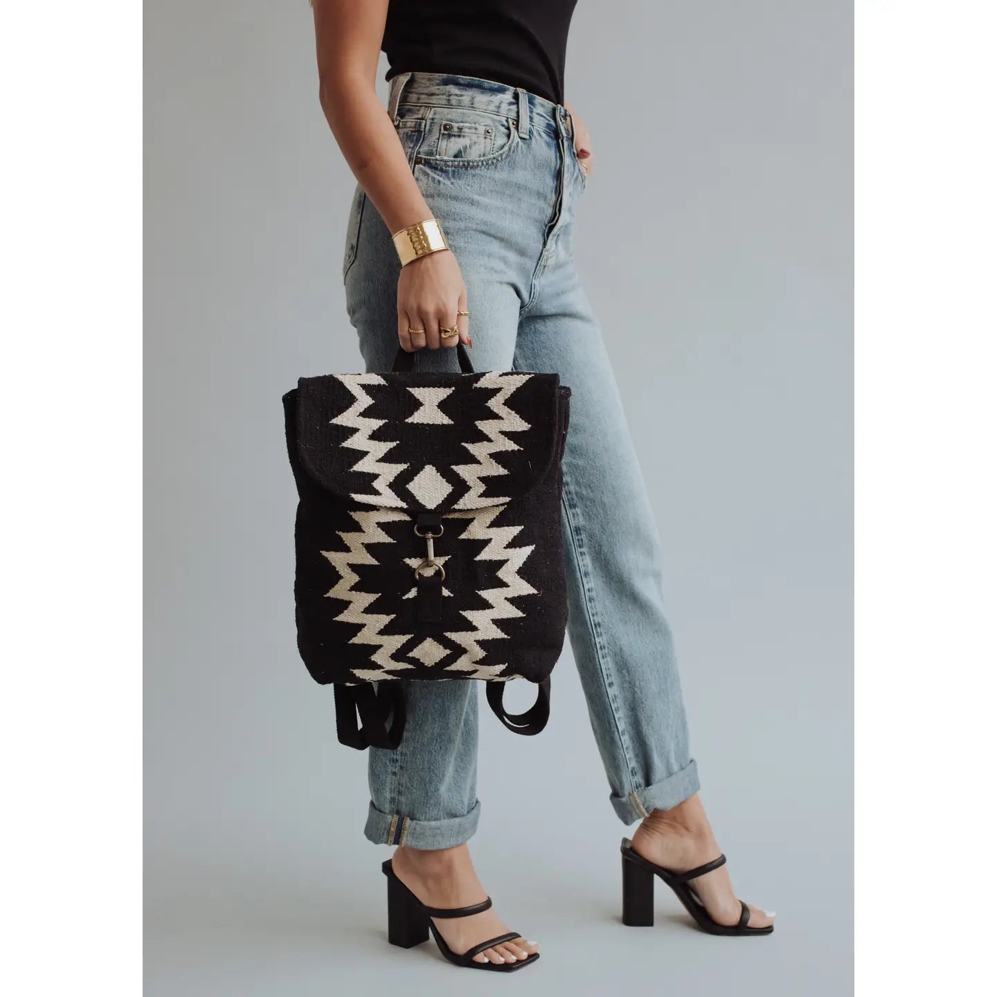 Black & Cream Aztec Backpack