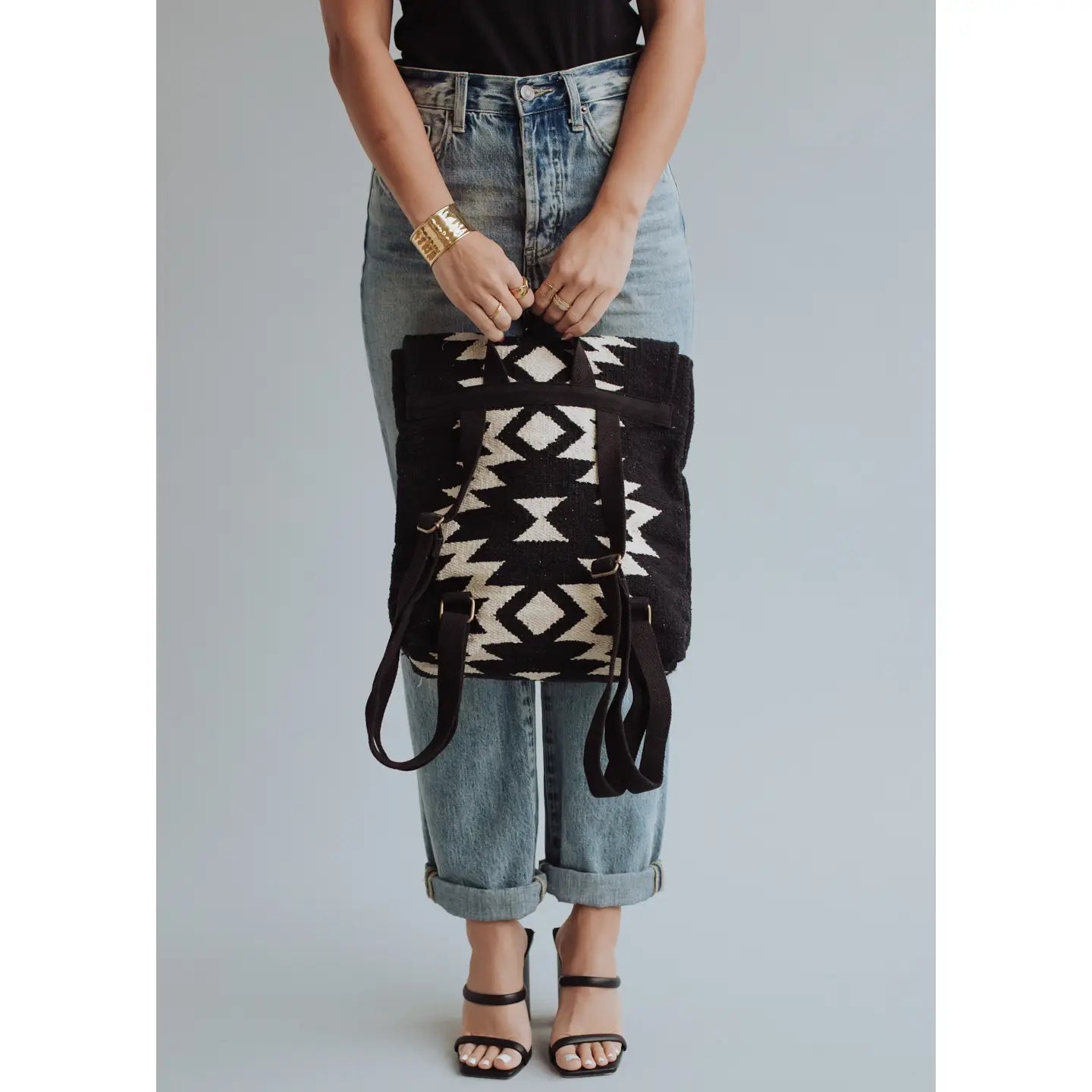 Black & Cream Aztec Backpack