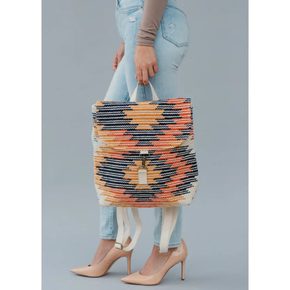 Cream & Multicolored Aztec Backpack
