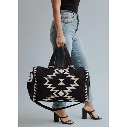 Black & Cream Aztec Duffel