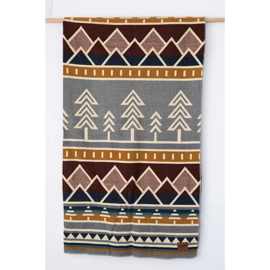 Tree Line Throw Blanket - Aurora Highlands