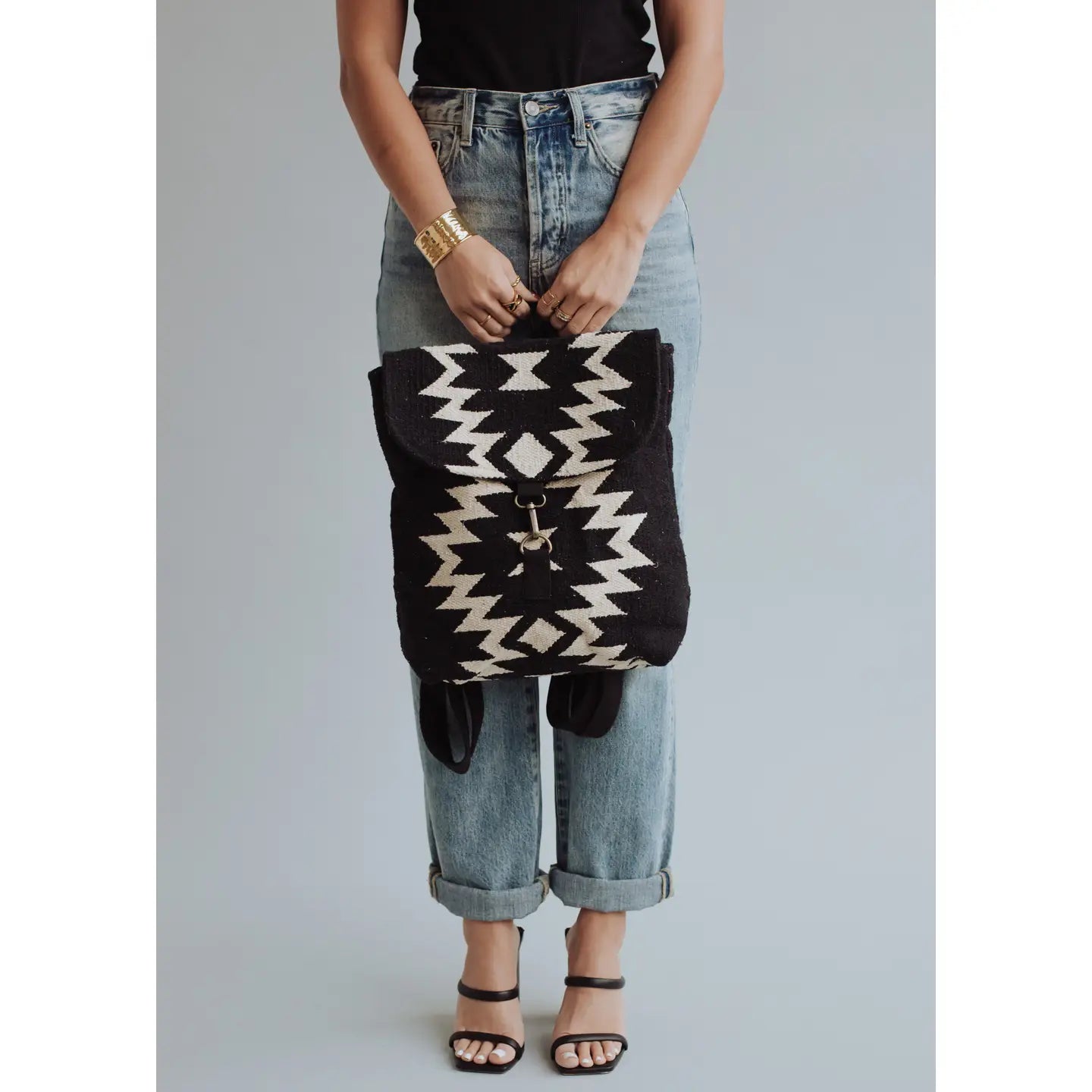 Black & Cream Aztec Backpack
