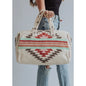 Beige, Brown & Red Aztec Duffel